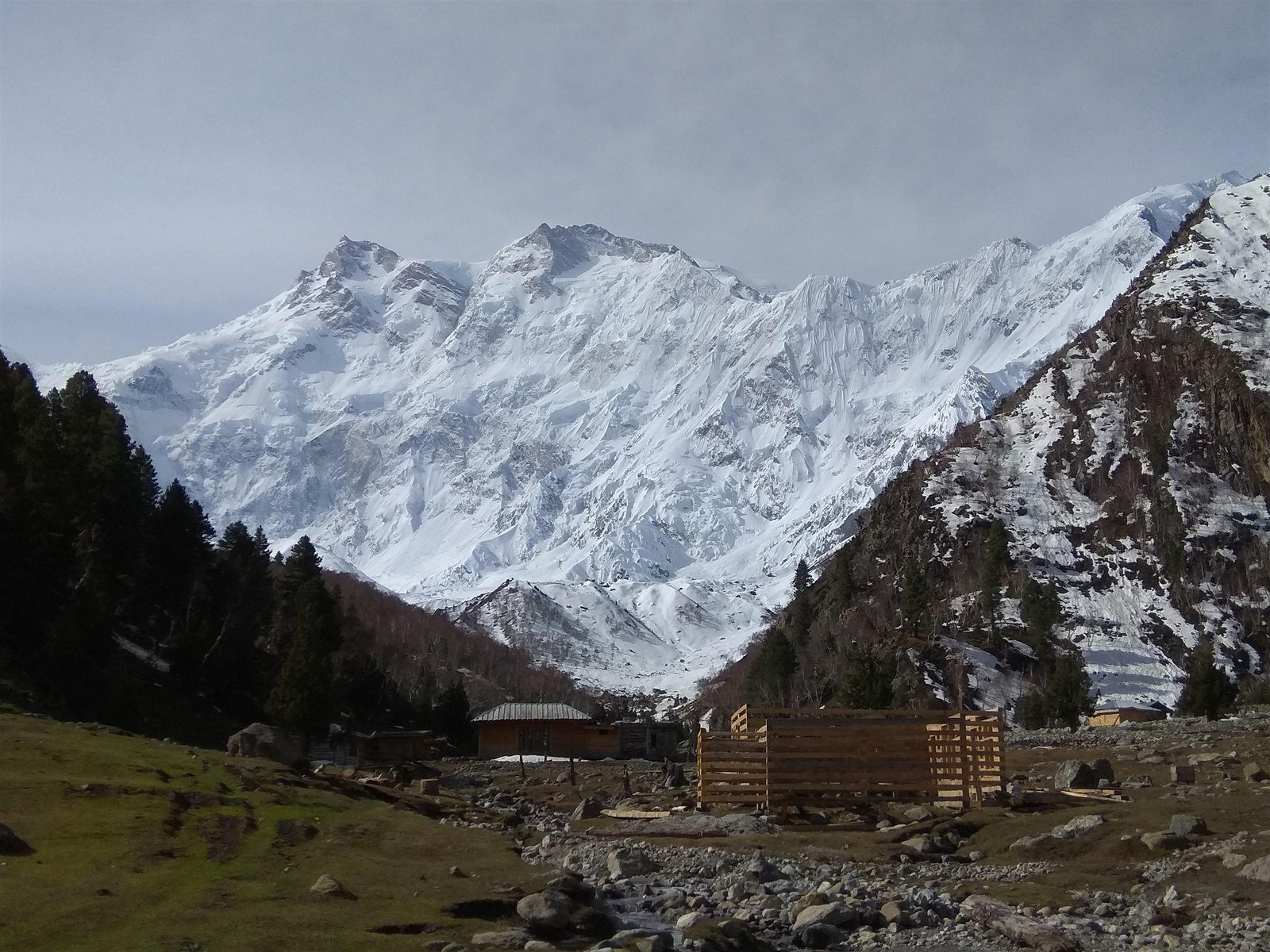 A stone shelter at Beyal camp on the way to Nanga Parbat Base Camp
