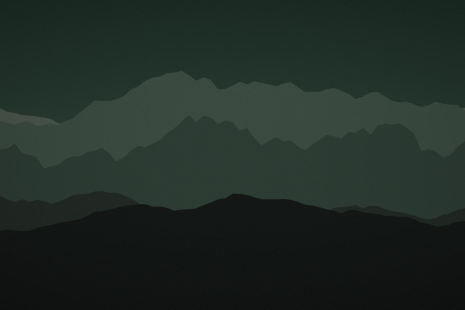 Pine forest on a mountainside under a clear sky