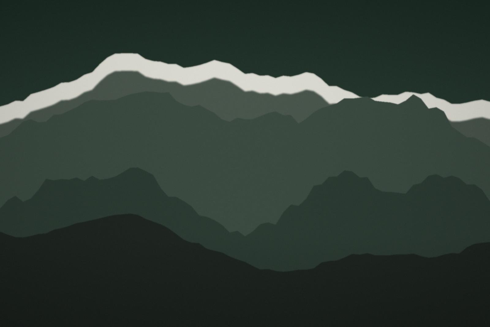 Rugged snow-covered peaks under a cloud-broken sky